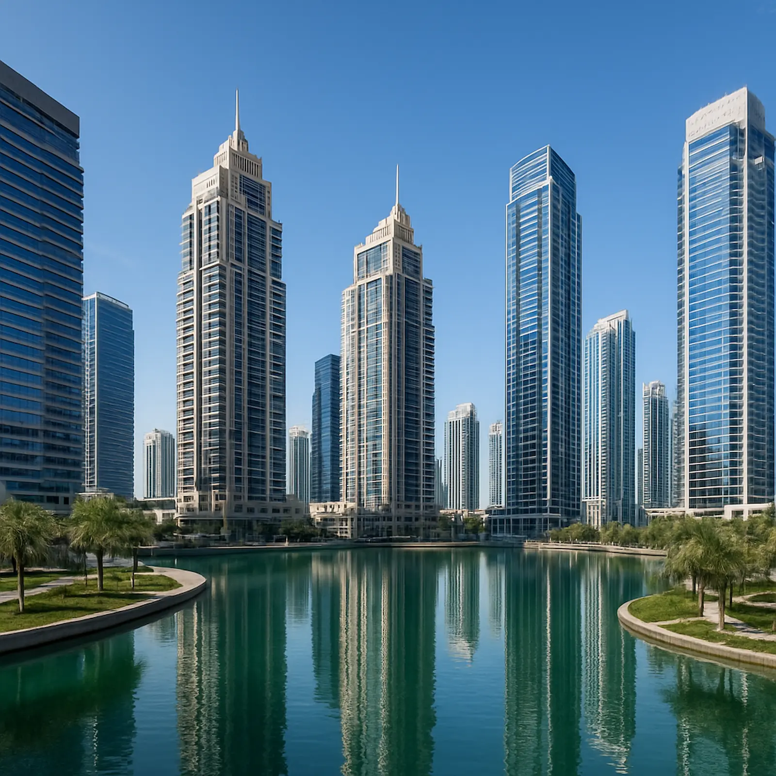 Residential towers and neighbourhoods in JLT, Dubai