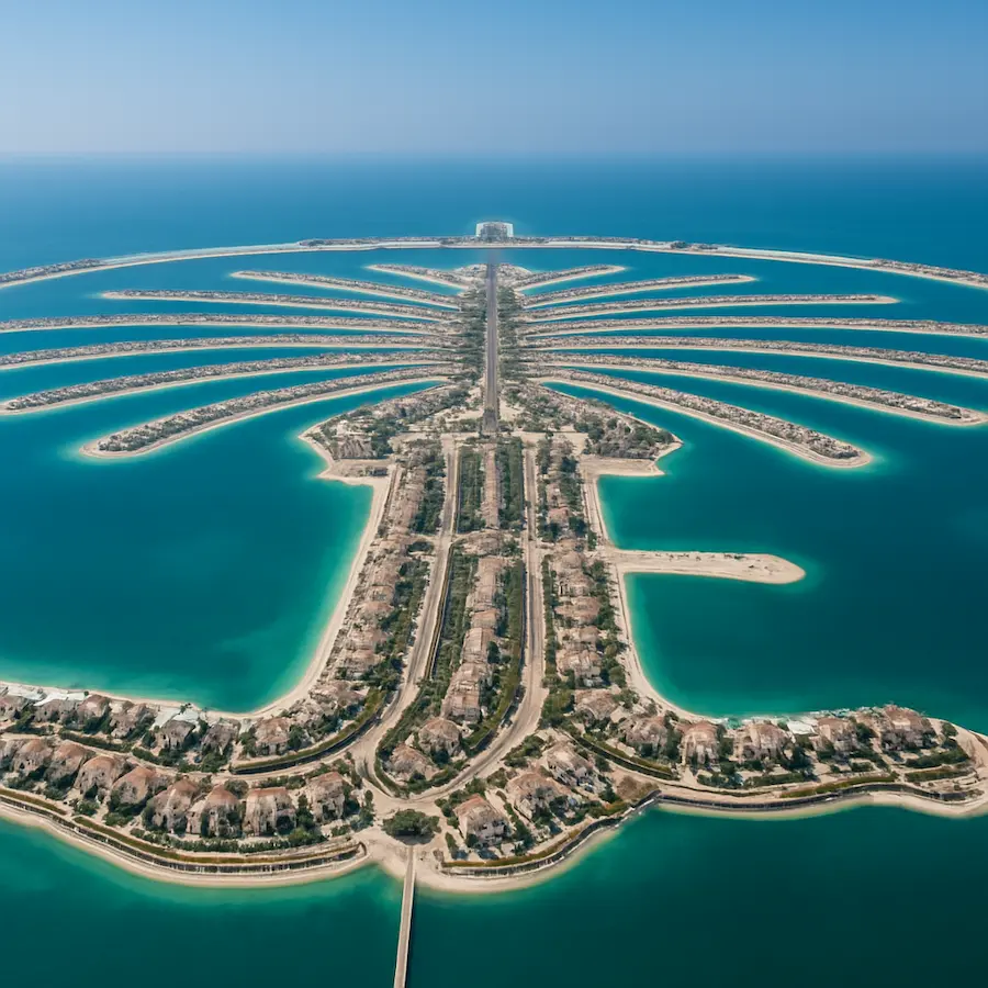 Residential towers and neighbourhoods in Palm Jumeirah, Dubai